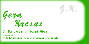 geza macsai business card
